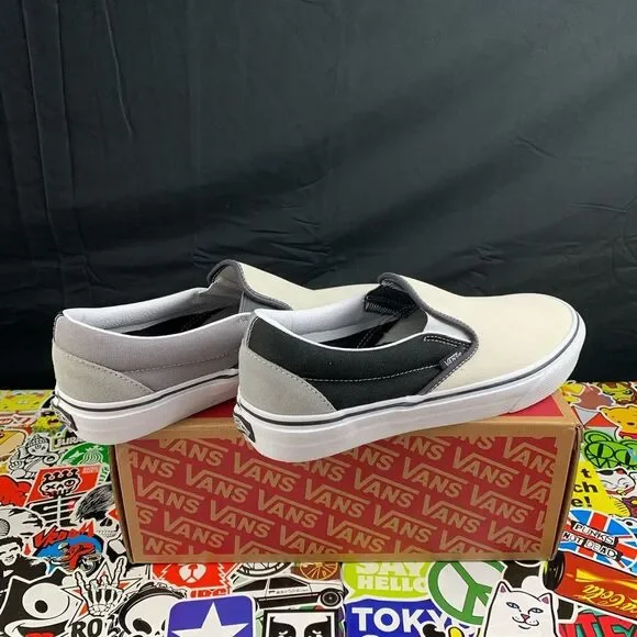 Van's Slip-on Mix Match Gry Blk Wht Various Sizes - Picture 2 of 9